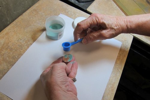 Karen Meador, Ph.D.'s Sifting Enamel onto a Curved Surface - , Enameling, Enamel Jewelry Supplies, Enamel, Enameling, Enameled Jewelry, sifting enamel